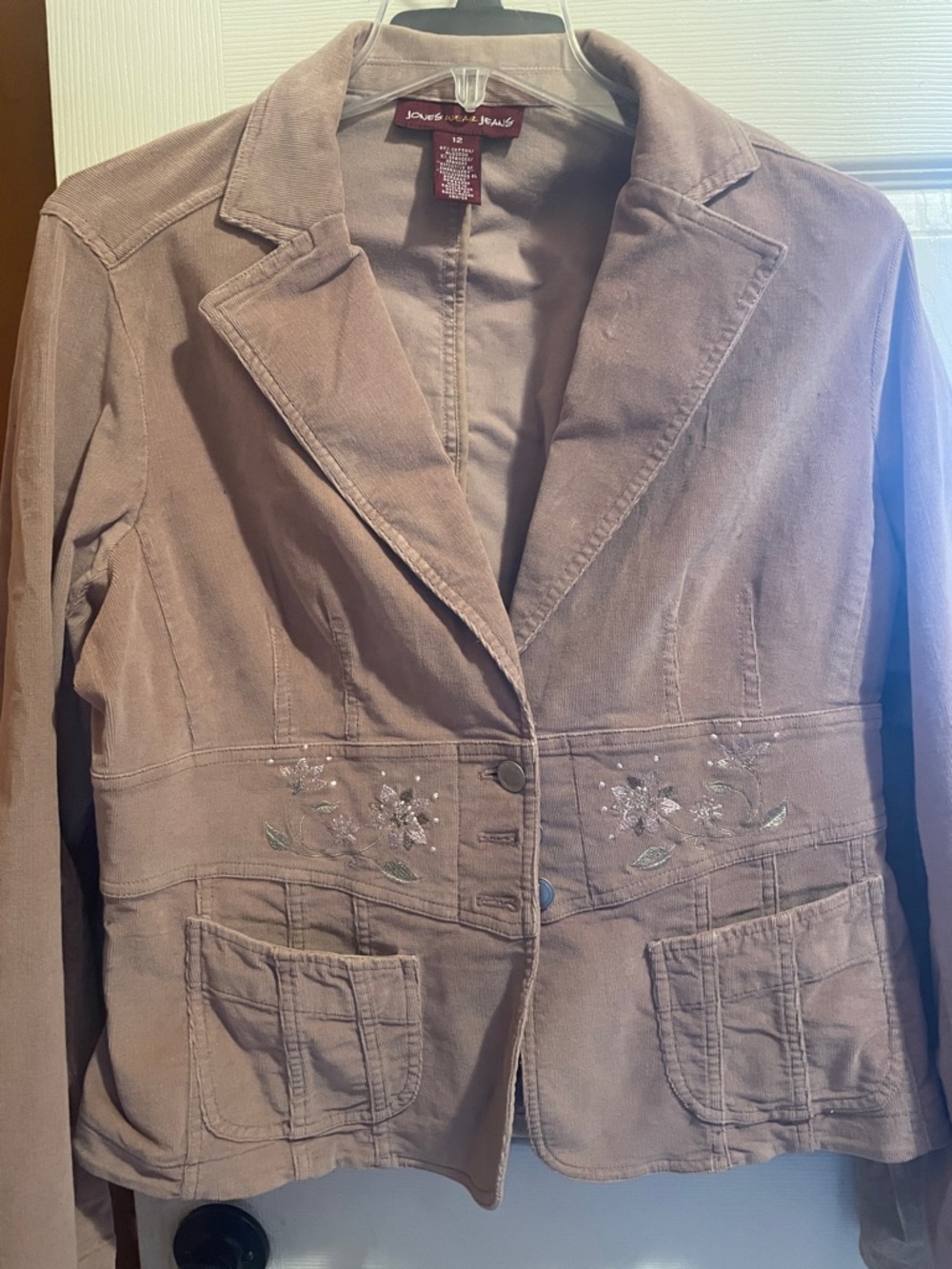 Jones Wear Taupe Embroidered Blazer Jacket